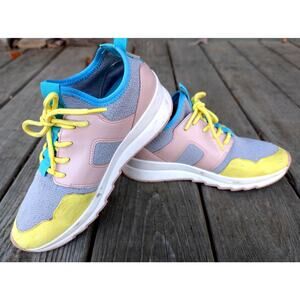 Gianni Bini Women's Colorblock Sneakers Size 7 Pastel Blue Pink Yellow Gray GB